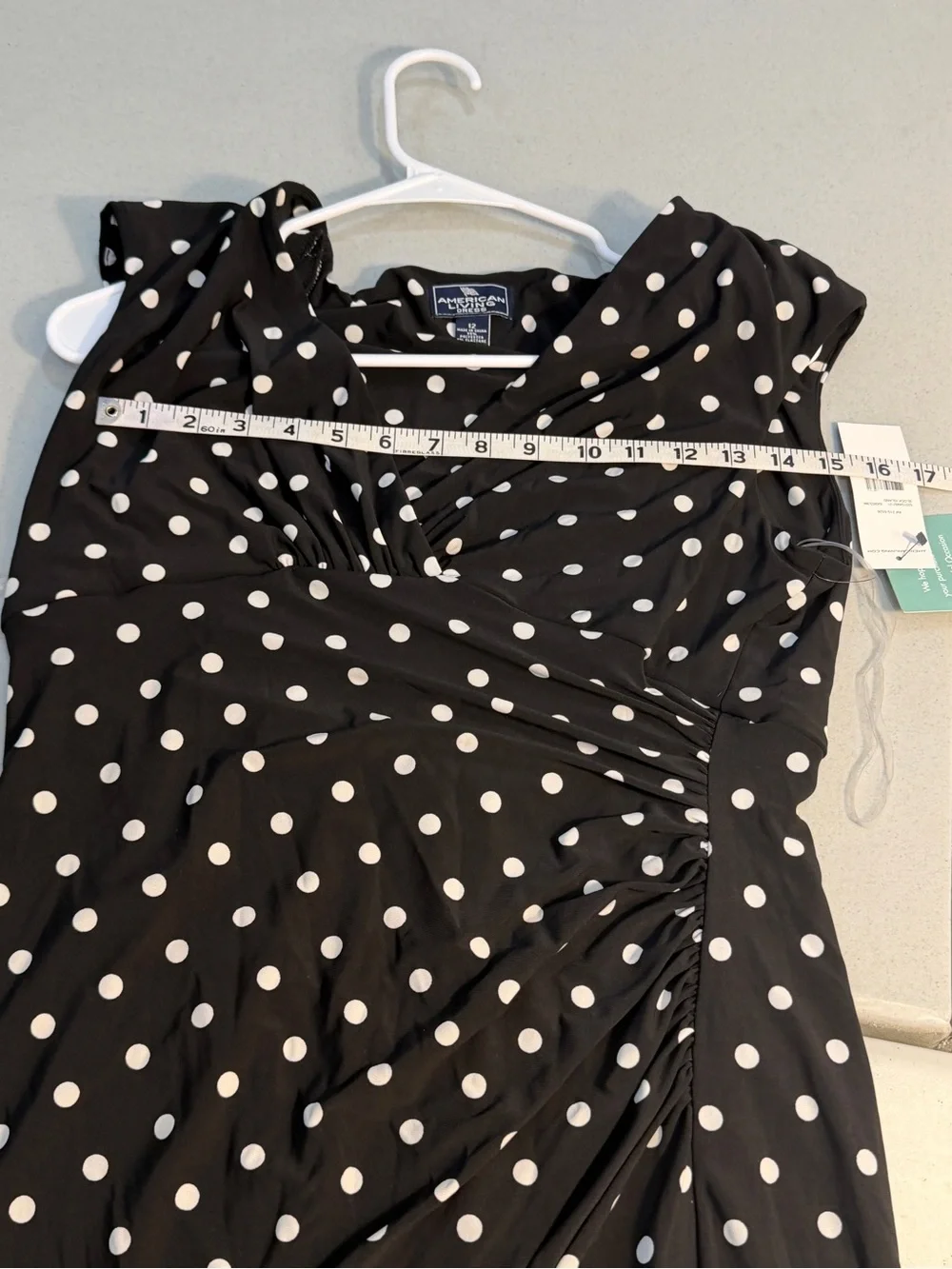 American Living Black Polka Dot Wrap-Style Dress - Classic Women's Dress 12 NWT - Picture 7 of 7
